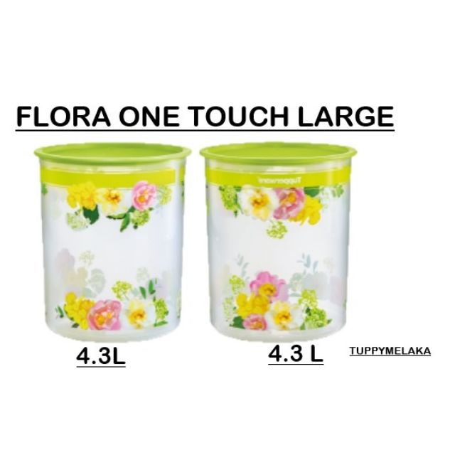 ใหม่! สต็อก! Tupperware Flora Raya One Touch 4.3 ลิตร [1 ชิ้น / 2 ชิ้น)
