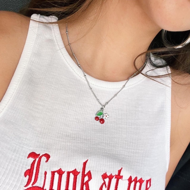 CHERRY NECKLACE สร้อยคอโซ่ไซส์เล็กจี้เชอร์รี่