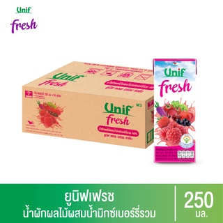 [ยกลัง 24 กล่อง] ยูนิฟ เฟรช น้ำเบอร์รี่รวมผสมผักผลไม้รวม 40%