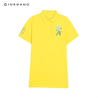 GIORDANO เสื้อโปโลผู้หญิง ปักสิงโต Womens 3D Lion Polo 05311222