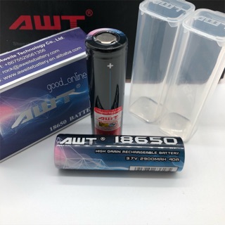 AWT IMR 18650 2900mah 40A. ถ่านชาร์จAWT สีน้ำ