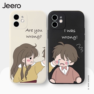 Jeero เคสคู่ เคสไอโฟน คู่รัก ขอบเหลี่ยมกันกระแทกซิลิโคนนุ่มการ์ตูนน่ารักตลก เคสโทรศัพท์ Compatible for iPhone 15 14 13 12 11 Pro Max SE 2020 X XR XS 8 7 6 6S Plus พลัส HFE564