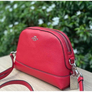 🎀 (สด-ผ่อน) โดมมินิ ไม่มีหู สีแดง ครอสบอดี้ 9 นิ้ว 
COACH DOME CROSSBODY Casual Style 2WAY Leather Elegant Style F76673