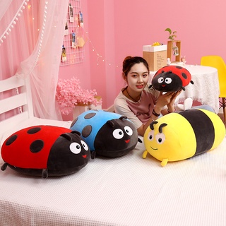 New cartoon bee ladybug pillow plush toy Shell insect doll childrens bedside soft cushion DN6G