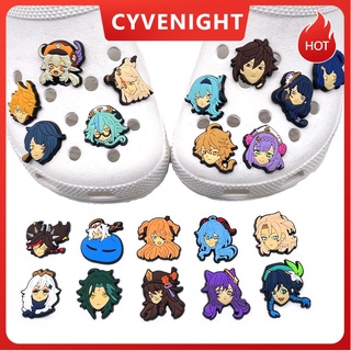 จี้การ์ตูนเกม Genshin Impact Series 21 แบบ สําหรับตกแต่งรองเท้า Crocs