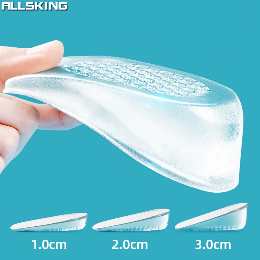 Allsking แผ่นซิลิโคนเสริมส้น แผ่นเพิ่มความสูง มี 3 ขนาด เพิ่มส่วนสูง 1-3 cm. นุ่มสบายเท้า กระชับ สวมใส่ง่าย