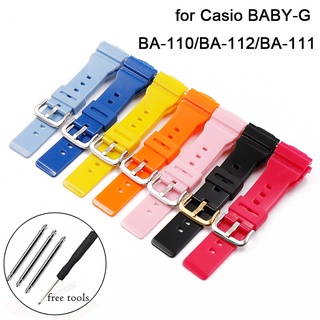 สายนาฬิกาข้อมือซิลิโคน 14 มม. สําหรับ Casio Baby G BA111 BA110 BA112 BA120 BA125