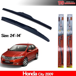 ที่ปัดน้ำฝน ใบปัดน้ำฝน ซิลิโคน ตรงรุ่น Honda City 2008-2013 ไซส์ 24-14 ยี่ห้อ Diamond กล่องแดง