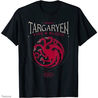 ย้อนยุคเสื้อยืดคอกลม แขนสั้น ผ้าฝ้าย พิมพ์ลาย Game of Thrones House Targaryen Sigil แฟชั่นฤดูร้อน สําหรับผู้ชายS-5XL