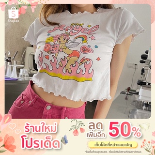 Angel Crop เสื้อยืดครอปสกรีนลาย