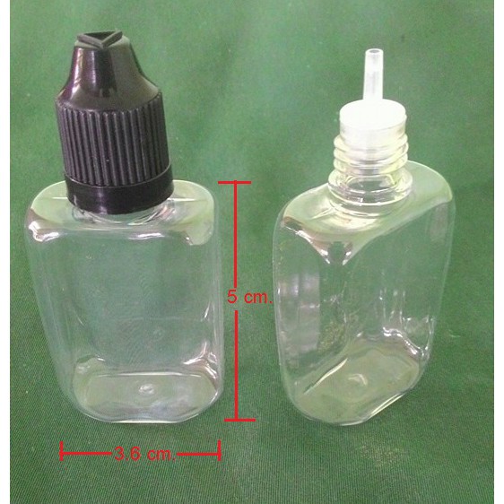 30ml ขวดแบนขอบเหลี่ยม ขวดบีบหยด สำหรับใส่ของเหลว น้ำยา น้ำมัน ฝาดับเบิ้ลล็อคกันเด็กเปิดเล่น