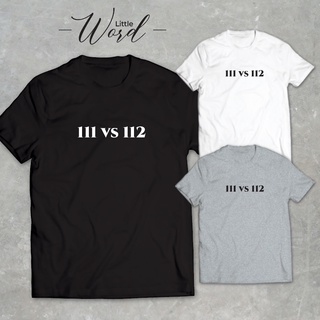 Little Word เสื้อยืดคอกลมแขนสั้นพิมพ์ลาย VS สไตล์มินิมอล ทรงUnisex