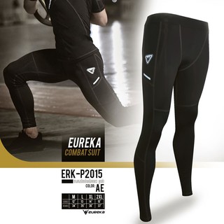 ERK-P2015 กางเกง รัดกล้ามเนื้อ รัดรูป บอดี้ฟิต bodyfit ยูเรก้า ขายาว EUREKA COMBAT SUIT ชาย + มี ใบกำกับภาษี สีดำ