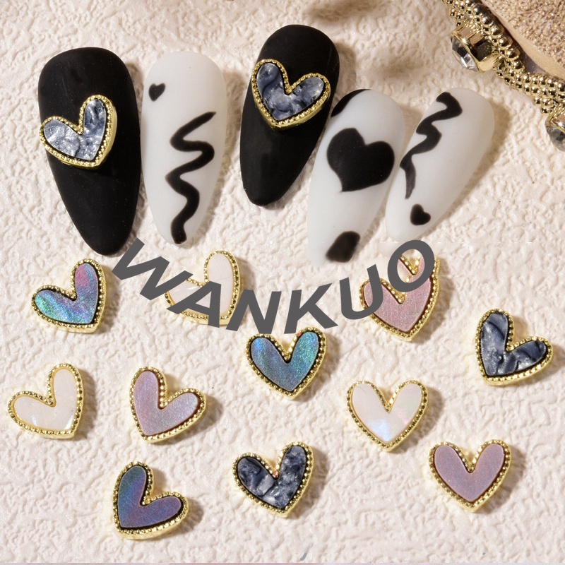 【WANKUO】กาวติดเล็บ รูปหัวใจ พีช ดาวเคราะห์ เครื่องประดับ สําหรับตกแต่งเล็บผู้หญิง 1 ชิ้น