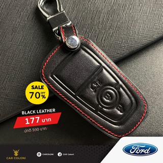 เคสกุญแจรีโมทรถยนต์ เคสหนัง ปลอกหนัง Black Leather ยี่ห้อ Ford Ranger Everest Raptor ปี2018