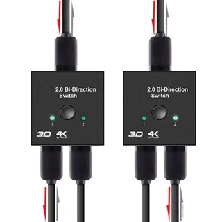 Bi-direction HD Switcher 2x1/1x2 Hub Box Splitter Selector With HDCP Passthrough Ultra HD 4K 3D 1080P