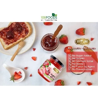 สตอเบอรี่ สเปรด No Sugar added 200g. ไม่ใส่น้ำตาล ตราอิ่มใจ เพื่อสุขภาพ คีโต วีแกน เจ โซเดียมต่ำ