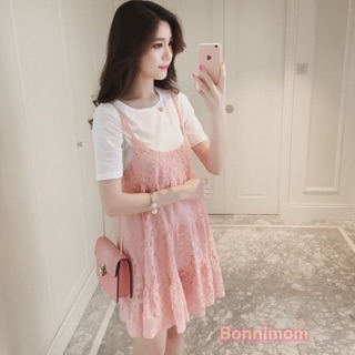 Bonnimom เดรสคลุมท้องผ้าลูกไม้