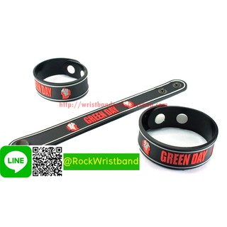 GREEN DAY ขายริสแบนด์ กรีนเดย์ GDY50NA Wristband สายรัดข้อมือวงร็อค