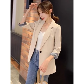 พร้อมส่ง--เสื้อสูท ผ้ายืด เหมาะกับคนทำงานหรือใส่เที่ยว เสื้อสวยงาม สี ดำ ขาว เหลืองสามสี#1129