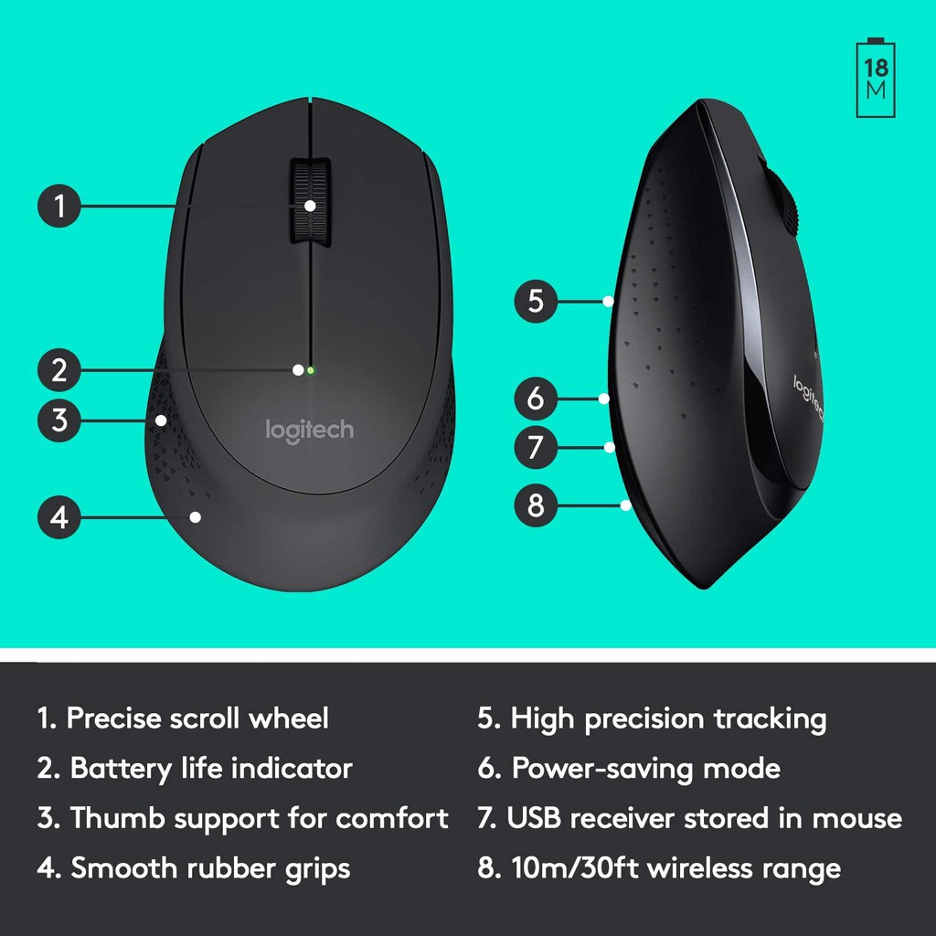 Logitech MK345 Wireless Combo Mouse and Keyboard (เมาส์ คีย์บอร์ดไร้สาย ...