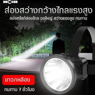 ไฟฉายคาดหัว LED แรงสูง  ไฟฉายแรงสูง  ส่องสว่างกว้างไกล ใช้งานทนทาน ใช้งานกันน้ำลุยฝนได้  ไฟฉายคาดศรีษะ