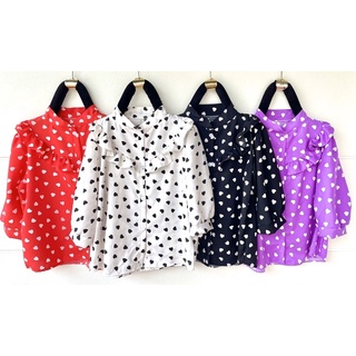 เสื้อคอจีนลายหัวใจ🌸อก32-40
