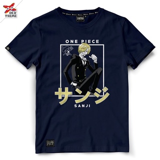 เสื้อยืดผ้าฝ้ายพิมพ์ลาย Dextreme เสื้อ วันพีซ T-shirt DOP-1546 One Piece ลาย ซันจิ Sanji สีกรม