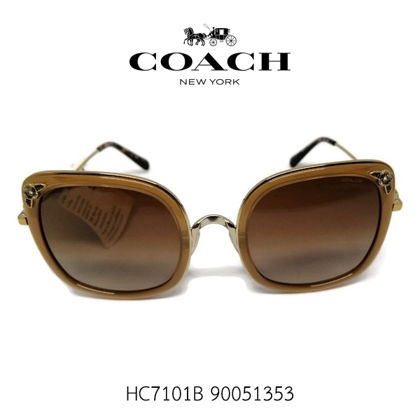 แว่นตากันแดด COACH รุ่น HC7101B 90051353 Shiny Light Gold/Transp Lt Brown Gradient