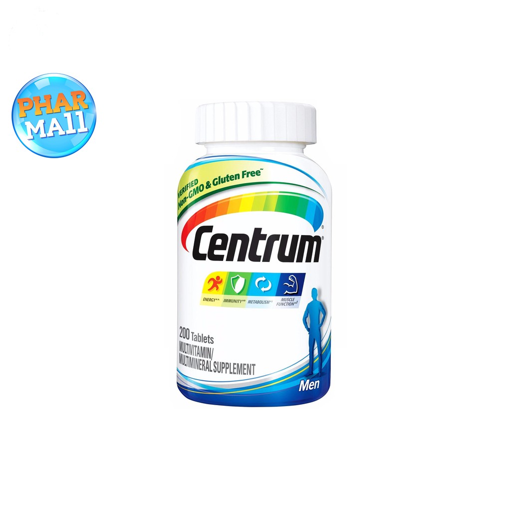 Centrum Multivitamins Men 200 Tablets Multimineral Vitamin D3, B