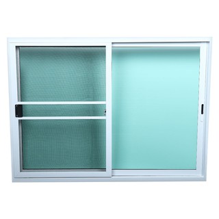 ALUMINIUM 150X110CM White S-S SLIDE WINDOW หน้าต่างอะลูมิเนียมบานเลื่อน S-S พร้อมมุ้งลวด 3K PRIME SERIES 150X110 ซม. สีข