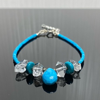 สร้อยข้อมือหินเจียรไนแท้ทั้งเส้น (Turquoise and mixed stone Bracelet)  #13