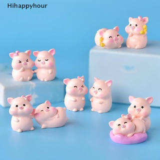 Hihappyhour ฟิกเกอร์เรซิ่น รูปหมูน่ารัก ขนาดเล็ก สําหรับตกแต่งสวน