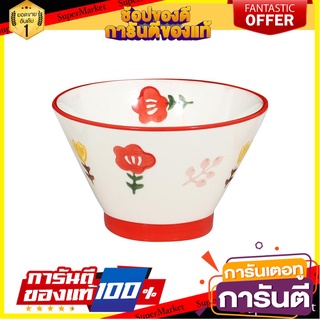 ชาม PORCELAIN KECH 5 นิ้ว RED DAISY อุปกรณ์ใส่อาหาร PORCELAIN BOWL KECH 5IN RED DAISY