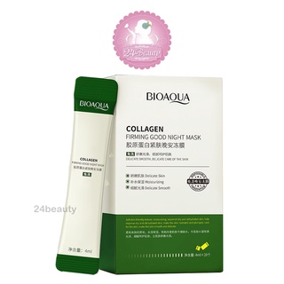 ใหม่ Bioaqua สลิปปิ้งมาส์ก สูตรคอลลาเจนแบบเข้มข้น (ยกกล่อง 4ml.x20ชิ้น)