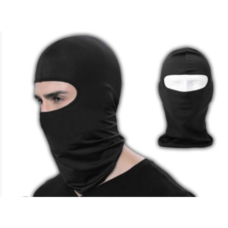 Hitam NINJA BUFF MASK, NINJA MOTORCYCLE BUFF, FULL FACE BUFF, รถจักรยานยนต์ BUFF, PLAIN BLACK BUFF M