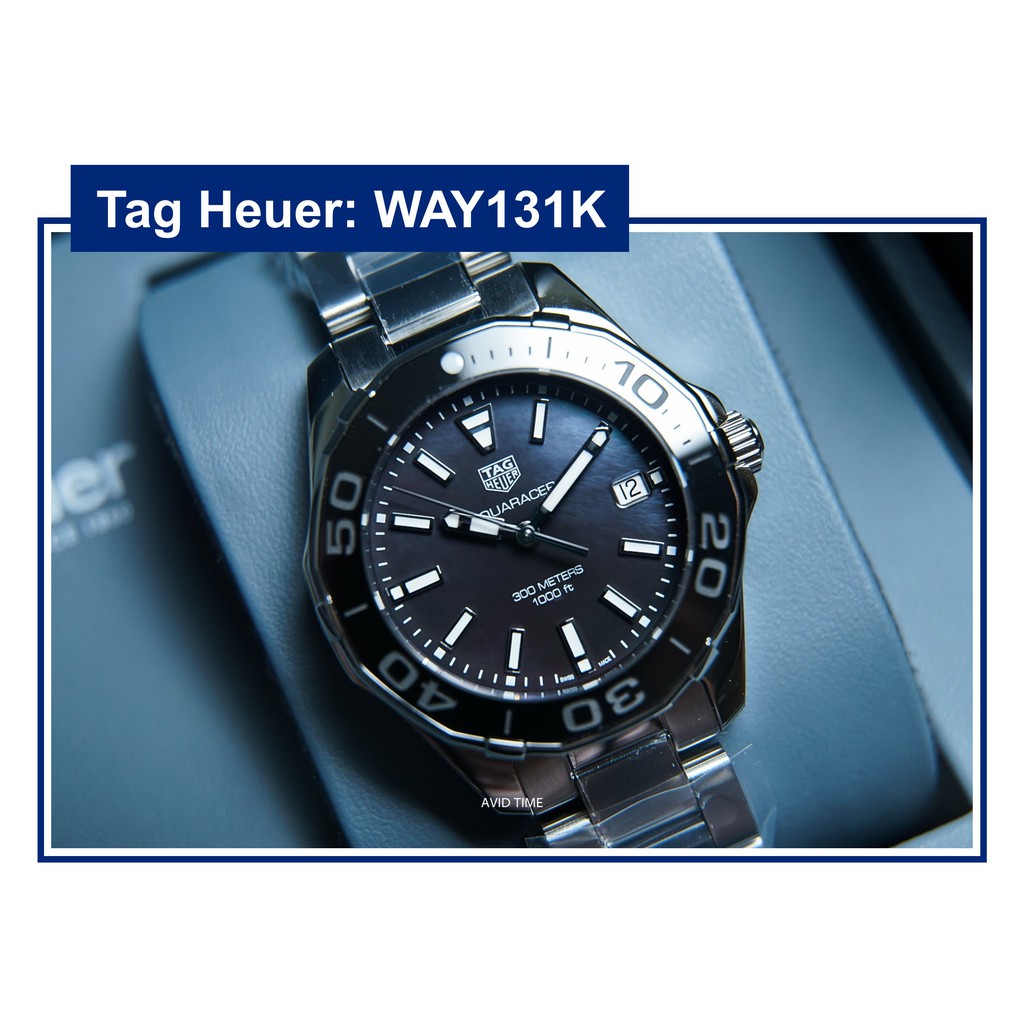 นาฬิกา แทคฮอยเออร์ Tag Heuer ผู้หญิง Boy Size 35mm สีดำ มุก สายเหล็ก ประกันศูนย์ WAY131K [Avid Time 