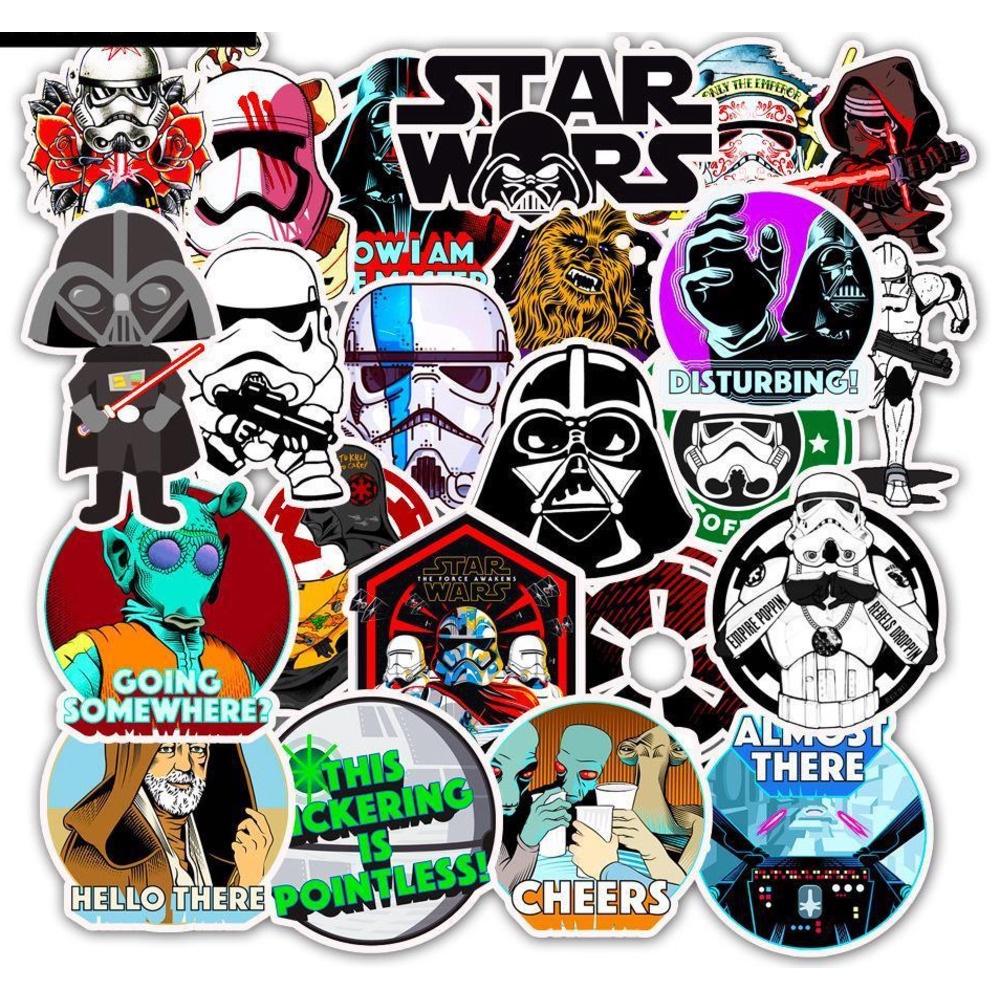50 Star Wars สติ๊กเกอร์ star wars กราฟฟิตี สติ๊กเกอร์กันน้ำ สเก็ตบอร์ด สติ๊กเกอร์ติดกระเป๋าเดินทางส่วนบุคคล คอมพิวเตอร์