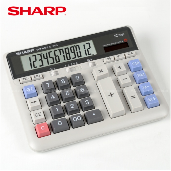 Sharp EL-2135 เครื่องคิดเลขพลังงานแสงอาทิตย์ 12 หลัก