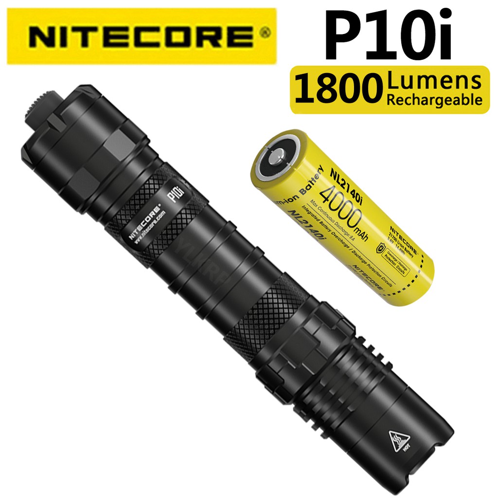 ไฟฉายยุทธวิธี NITECORE P10i 1800 Lumens โดยใช้ LED Luminus SST-40-W พร้อมแบตเตอรี่ 4000mah