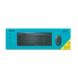 Bluetooth wifi Keyboard &amp; Mouse thai Rapoo 8050T BT 4 3 Wireless 2.4G key EN TH ( คีย์บอร์ด ไทย &amp; เม้าส์ ) ประกัน2ปี