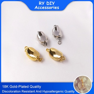 หัวเข็มขัดทองคํา 18K แพลตตินั่ม สําหรับทําสร้อยคอมุก DIY