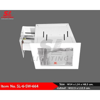 โคมดาวไลท์ฝังฝ้าแนวนอน downlight Aluminuim กลม/เหลี่ยม ขาว เหลียม/ดำ(ไม่รวมหลอดขั้วเกลียวE27) SL