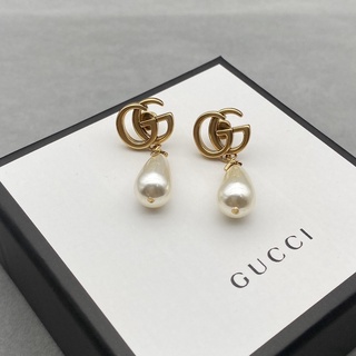 Gucci ต่างหูมุก รูปหยดน้ํา แฟชั่น หรูหรา