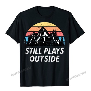 เสื้อยืด พิมพ์ลายกราฟฟิค Pun Still Plays Outside Hike Trail สไตล์ฮาราจูกุ สําหรับผู้ชาย