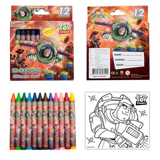 ดิสนีย์ ทอยสตอรี่ สีเทียนมาตรฐาน12สี/กล่อง (R012-TS) Disney Toystory 12 Crayons  / Pc.