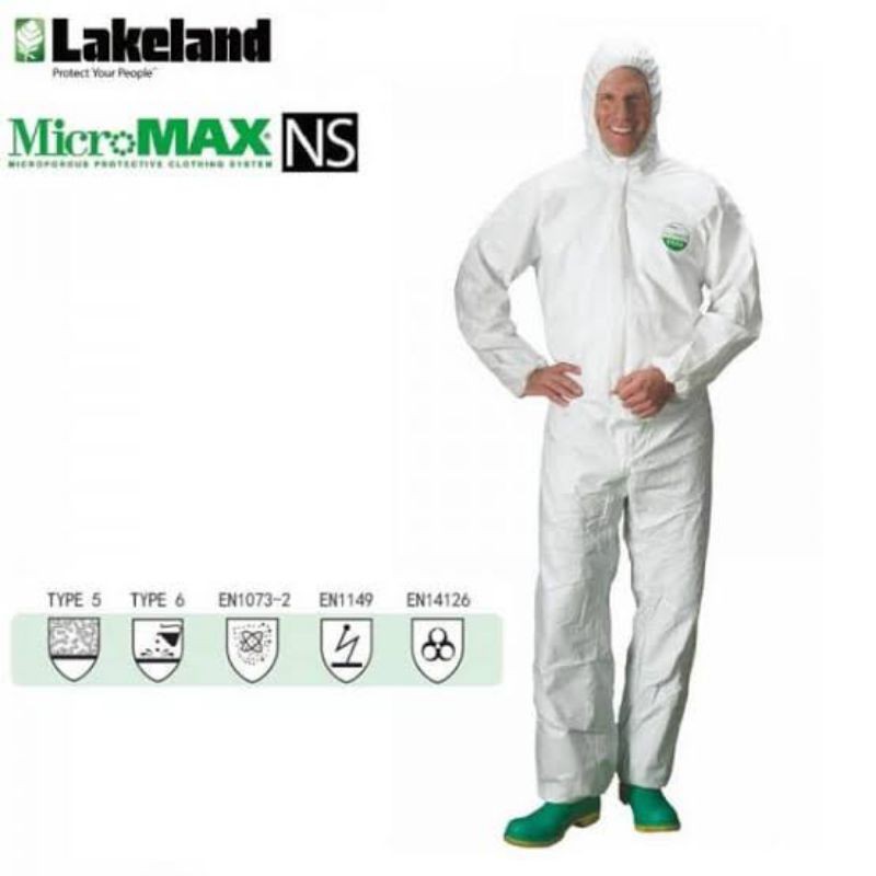 Lakeland ชุดppe ชุดป้องกันppe ชุดป้องกันเชื้อโรคชุดกันสารเคมี Zise XL Maicro Max