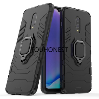 เคส OnePlus 7 Pro เคส OnePlus 7T Pro เคส OnePlus 8 Pro เคส OnePlus 8T Pro Case OnePlus 6T Case Armor PC Shockproof Hard Cassing Cover Cases With Metal Ring Stand Phone Case กันกระแทก เคสแข็ง พร้อมแหวนโลหะ ขาตั้ง เคสโทรศัพท์