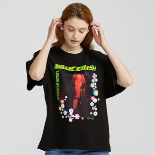 พร้อมส่ง เสื้อยืดแขนสั้น พิมพ์ลาย UNIQLO สําหรับผู้หญิง (UT) BE x TM (Billie Eilish series)