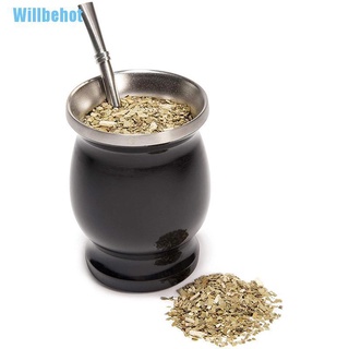 (Willbehot) Yerba Mate Gourd ชุดถ้วยชาสแตนเลส แบบคู่